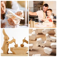 Set 15 bucăți de lemn de tei moale ShiJiuYou - 10x2,5x2,5 cm, set de lemn natural potrivit pentru sculptură și artizanat 5