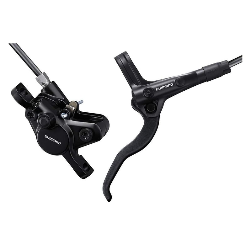 Set frână pe disc hidraulic SHIMANO BL-MT201 + BR-MT200 pentru roata față - Negru, Post Mount, cu conductă hidraulică