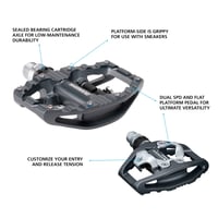 Obojstranné pedále na bicykel Shimano PD-EH500 SPD a platformové pedále na indoorový tréning a mestskú cyklistiku 2