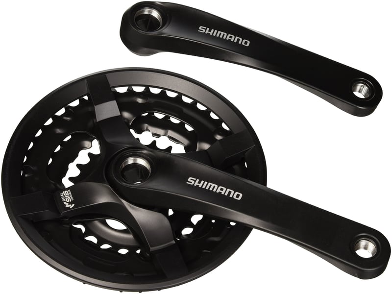 Kľuky Shimano FC-TY501, 6/7/8-rýchlostné, 42/34/24T, 170 mm, čierne, sada prevodníkov