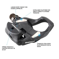 Pedale cursieră Shimano RS500 SPD-SL cu plăcuțe SM-SH11 - Negru 2