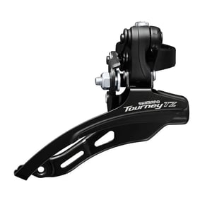 Prešmykač Shimano Tourney TZ FD-TZ500 pre MTB, 6-rýchlostný, 31,8 mm, 42T, 66-69 stupňov, horný ťah, čierny
