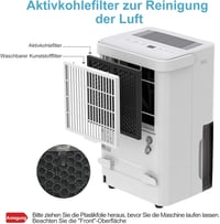 Shinco elektromos páramentesítő aktívszén-szűrővel, 10 l/nap, 45 m³ 5