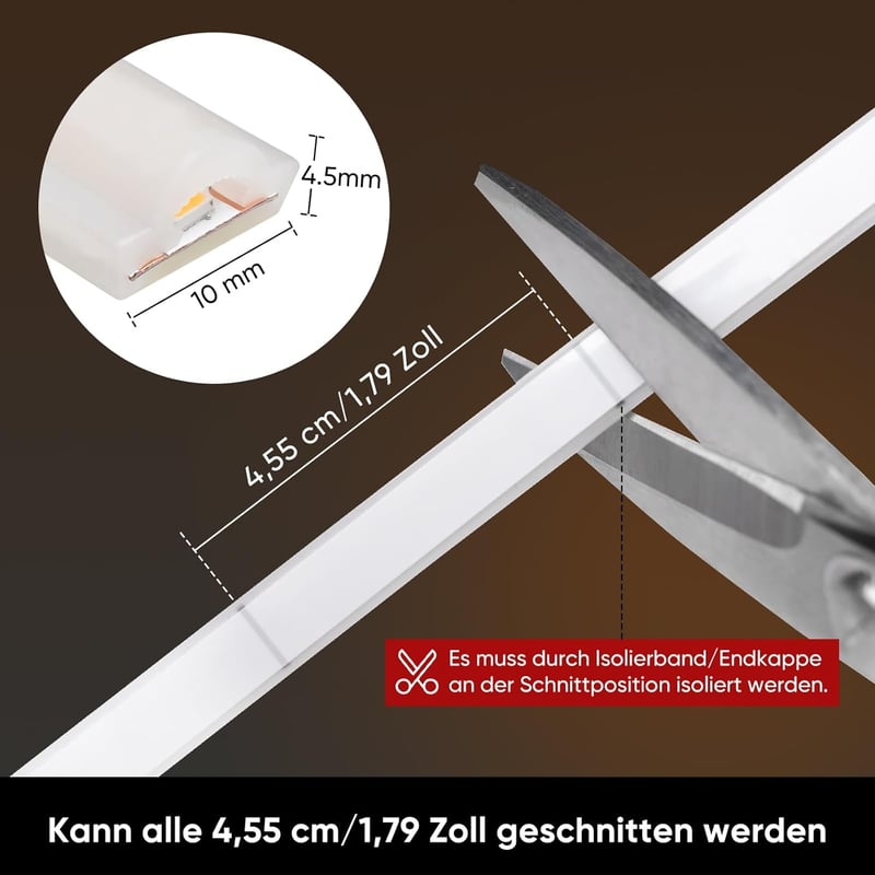 Shine Decor COB LED szalag 2m, 220V vízálló, meleg fehér, konyhai és kertészeti világítás