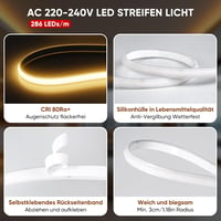 Shine Decor COB LED szalag 2m, 220V vízálló, meleg fehér, konyhai és kertészeti világítás 5