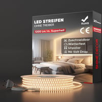 Shine Decor 20m LED szalag 220V IP65 vízálló meleg fehér konyhai világítás 1