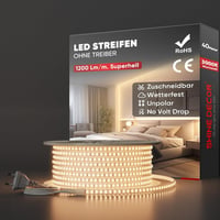 Shine Decor 40m LED szalag 220V IP65 vízálló meleg fehér 120LED/m konyha kert 1
