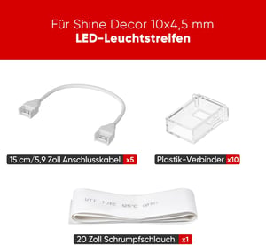 Shine Decor LED set konektora za svjetlosno crijevo 220V-230V, 10x4,5 mm - 5 kom.
