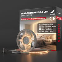 LED pásik Shine Decor 1 m, 220V-230V IP65 vodoodolný, SMD 2835 120 LED/m, ultra jasné osvetlenie do kuchyne a záhrady, teplá biela, certifikát CE 1