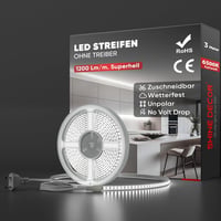 Shine Decor LED szalag 3m, 220V IP65 vízálló, 120 LED/m hideg fehér konyha kert dekoráció 1