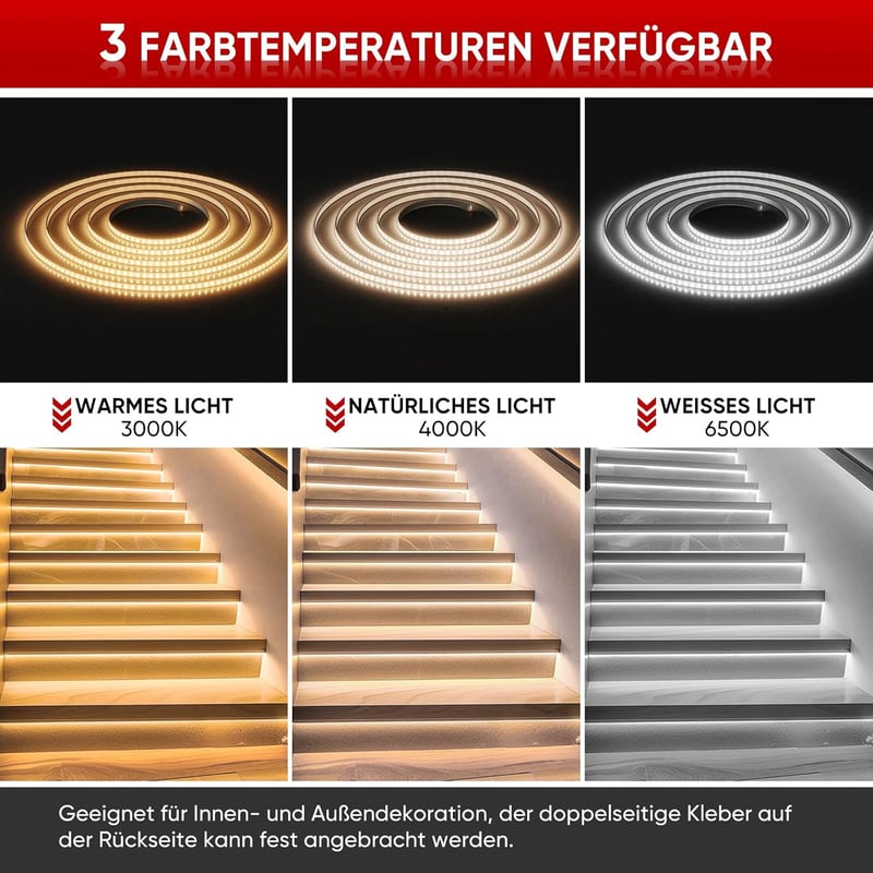 Shine Decor LED szalag 15m 220V IP65 vízálló 120LED/m semleges fehér