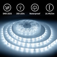 ShineBurky 12V LED szalag 5m hideg fehér vízálló öntapadós szalag 6
