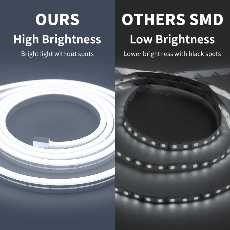 ShineBurky 2m Neon LED szalag hideg fehér USB IP67 dimmerrel konyha dekoráció