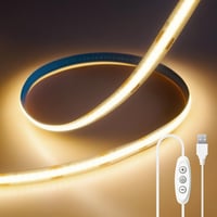 ShineBurky 5V USB COB LED szalag 2m meleg fehér dimmelhető CRI93+ 1