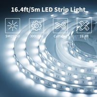 ShineBurky LED szalag 5m hideg fehér 300 LED SMD5050 12V öntapadós dekoráció 2