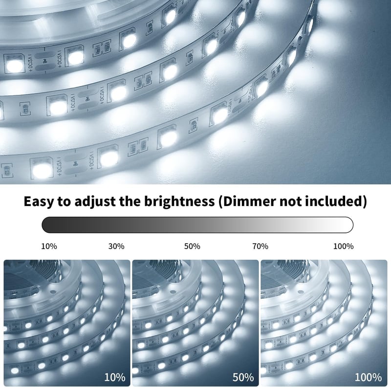 ShineBurky LED szalag 5m hideg fehér 300 LED SMD5050 12V öntapadós dekoráció