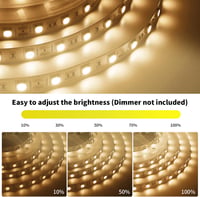 ShineBurky LED szalag 5m meleg fehér 12V 300 LED SMD5050 öntapadós flexibilis konyha TV dekoráció 3