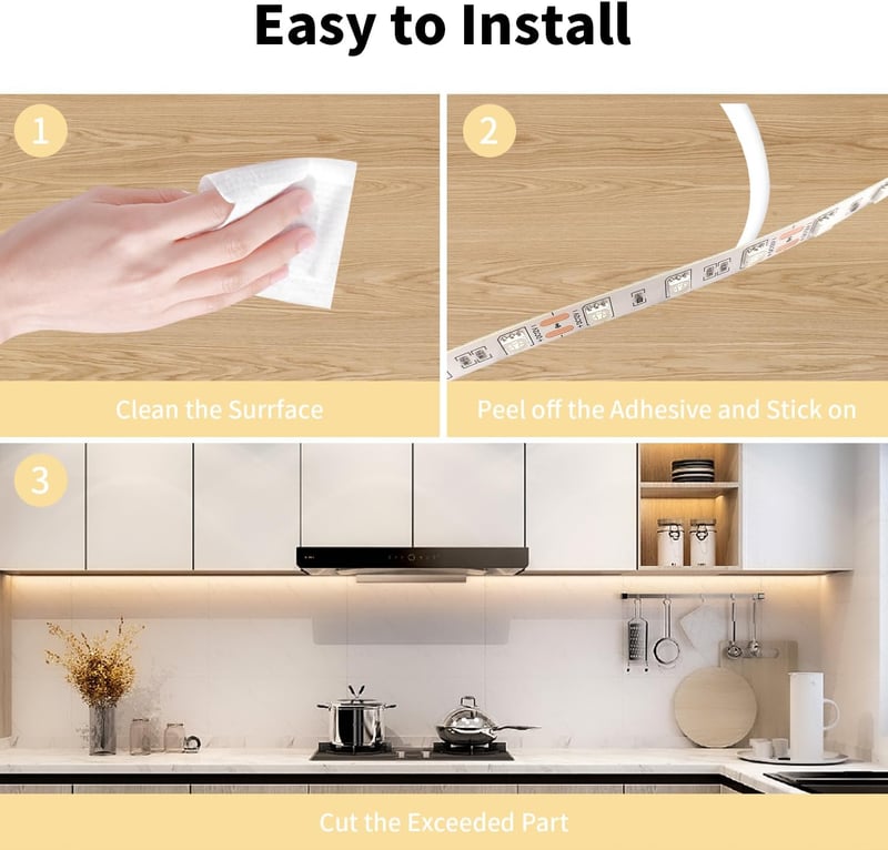 ShineBurky LED szalag 5m meleg fehér 12V 300 LED SMD5050 öntapadós flexibilis konyha TV dekoráció