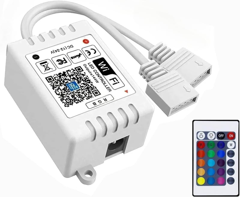 ShineBurky Smart LED szalag WiFi vezérlő RGB távirányítóval Alexa Google kompatibilis