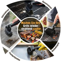 Elektrická grilovacia kefa ShinePick s 3 rýchlosťami, výdrž 150 minút, hlavice z nehrdzavejúcej ocele a leštiace hlavice, vodoodolná, vhodná na liatinové a grily na drevené uhlie 7