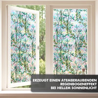 Folie pentru geam shinfly, opacă, autoadezivă, pentru protecția intimității | Folie de sticlă colorată, cu fixare electrostatică, 60x200 cm | Protecție UV pentru birou, sufragerie, dormitor, bucătărie 2