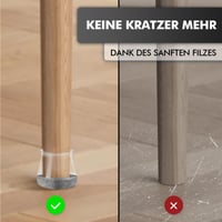 Shinfly okrúhle chrániče na nohy stoličky, 24 ks, silikónové, priehľadné, 14-20 mm, na šikmé nohy, s plstenou protišmykovou podložkou, ochrana podlahy, tiché 4