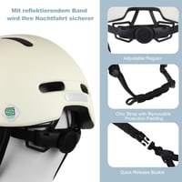 Cască de ciclism Shinmax cu vizieră și protecție solară, ușoară și ventilată, albă, mărimea M (54-58 cm), pentru bărbați și femei, potrivită pentru ciclism urban și pe șosea 6