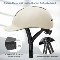 Cască de ciclism Shinmax cu vizieră și protecție solară, ușoară și ventilată, albă, mărimea M (54-58 cm), pentru bărbați și femei, potrivită pentru ciclism urban și pe șosea 3