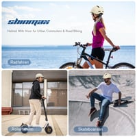 Cască de ciclism Shinmax cu vizieră și protecție solară, ușoară și ventilată, albă, mărimea M (54-58 cm), pentru bărbați și femei, potrivită pentru ciclism urban și pe șosea 5