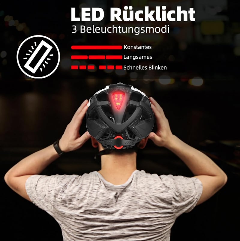 Shinmax LED-es kerékpáros sisak mágneses lecsatolható napellenzővel