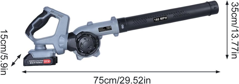 SHINROAD 21V Akkumulátoros Lombfúvó 260 km/h, 2x1500mAh Akkuval és Töltővel