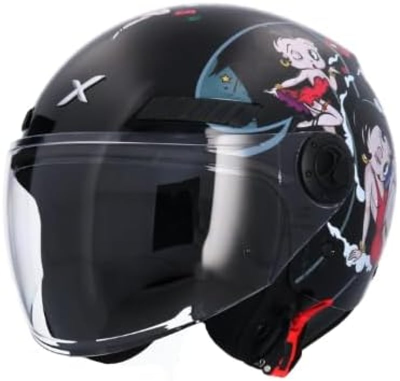 Shiro La Betty Jet Motoros Sisak ECE Jóváhagyott Fekete XS 53/54