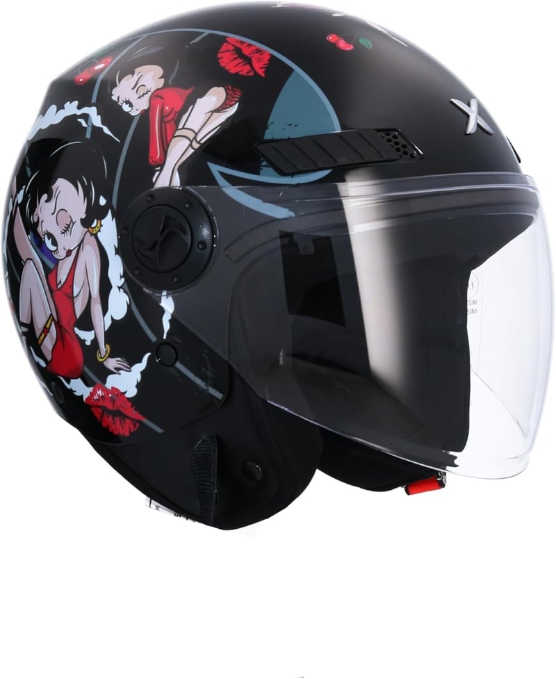 Shiro La Betty Jet Motoros Sisak ECE Jóváhagyott Fekete XS 53/54