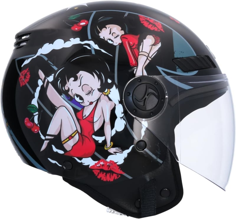 Shiro La Betty Jet Motoros Sisak ECE Jóváhagyott Fekete XS 53/54