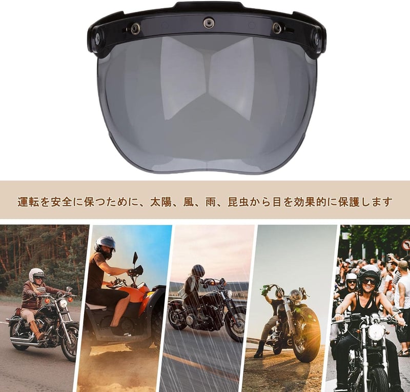 Shiwaki 3 Snap Flip Up Motoros Sisak Arcvédő UV Védelem Karcolásálló