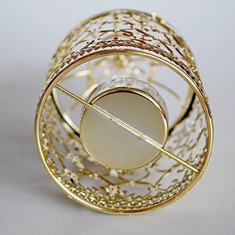 Shiwaki arany madárkalitka gyertyatartó vintage dekoráció esküvőhöz - Gold-coloured