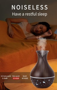 SHLWYG Fa Mintázatú Párologtató 150ml - USB Aromaterápiás Párásító Csillagos Égbolt Hangulatvilágítással - Halk Hidegpárás Légnedvesítő 3