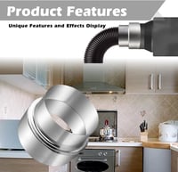 ShnminEU Spirális Kémény Adapter 100-80mm Rozsdamentes Acél Csökkentő Cső 6