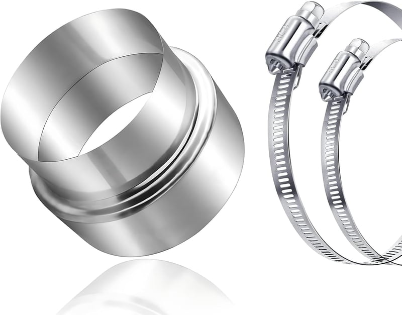 ShnminEU Spirális Kémény Adapter 100-80mm Rozsdamentes Acél Csökkentő Cső