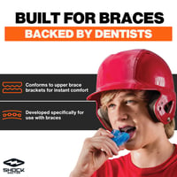 Proteză dentară dublă Shock Doctor pentru aparate ortodontice, adulți (12+ ani) - Silicon medical - MMA, hochei, sporturi de contact - model 4300 2