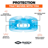 Proteză dentară dublă Shock Doctor pentru aparate ortodontice, adulți (12+ ani) - Silicon medical - MMA, hochei, sporturi de contact - model 4300 3