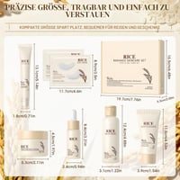 7-dielna kórejská pleťová sada s ryžou SHOPPGO pre ženy, s čistiacim gélom, očnými vankúšikmi, ryžovým tonerom, krémom na tvár, očným krémom a sérom 7