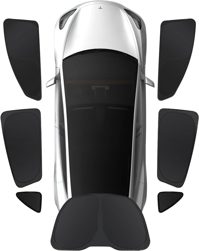 ShowEv Tesla Model Y napvédő ablakárnyékolók UV szűrő 7 részes készlet