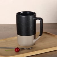 SHOWFULL 500 ml Nagyméretű Kávésbögre - Kéttónusú Kerámia Teáscsésze Kényelmes Fogantyúval - Mikrohullámú Sütőben Használható Fekete Bögre 3