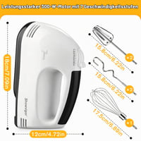 Mixer Electric de Mână Showvigor 300W, cu 7 Viteze și Mâner Ergonomic 2