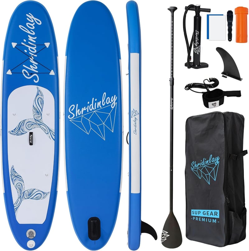Shridinlay Felfújható Stand Up Paddle Board 320cm Kék Komplett Szett Lapáttal