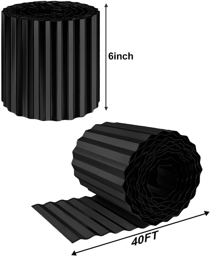 shsyue 6 Inch x 20 Feet Hullámzó Fém Kerti Szegély, Galvanizált Rozsdamentes Virágágy Szegélyezés