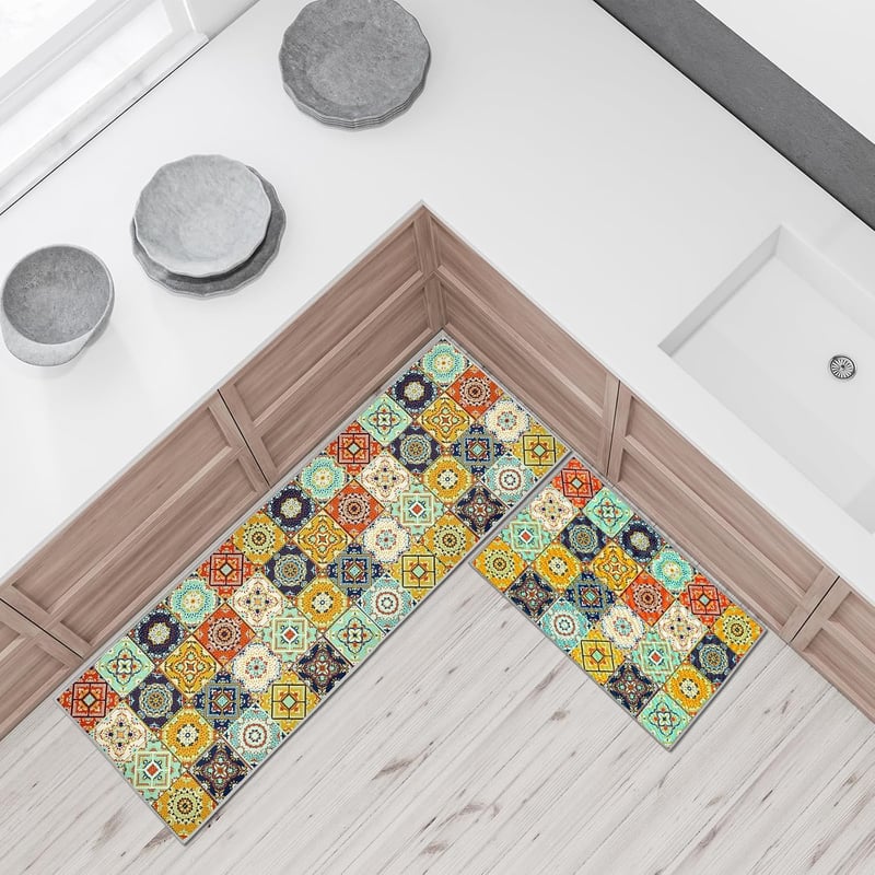 SHUAIG Csúszásmentes Konyhai Szőnyeg Szett 2 db-os Mosható 40x60+40x120cm