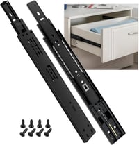 SHUHANG Golyós Fiókcsúszó 300 mm - Teljes Kihúzású Fióksín Szett Konyhába, 45 kg Teherbírás, Oldalsó Rögzítés, Ezüst, 1 Pár 1