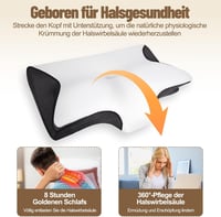 Shulltji Curosleep ortopéd nyakpárna memóriahab oldalt és háton alvóknak - fekete 5